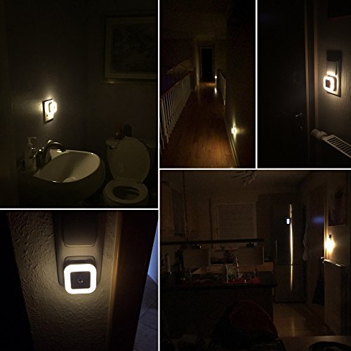 [Warmweiß] SOAIY 4er-Set LED Nachtlicht 0,2W energiesparend Steckdosenlicht Orientierungslicht mit Dämmerungssensor Warmweiß automatisch Leuchte für Schlafzimmer Kinderzimmer Flur 2800K - 2