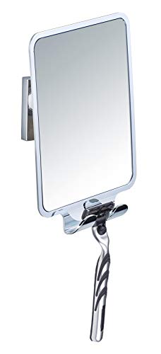 WENKO Vacuum-Loc® Antibeschlagspiegel Quadro - beschlagfreier Duschspiegel, Rasierspiegel, Kunststoff (ABS), 14 x 19.5 x 8 cm, Glänzend - 6