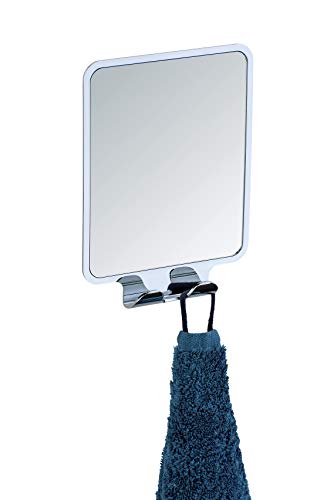 WENKO Vacuum-Loc® Antibeschlagspiegel Quadro - beschlagfreier Duschspiegel, Rasierspiegel, Kunststoff (ABS), 14 x 19.5 x 8 cm, Glänzend - 7