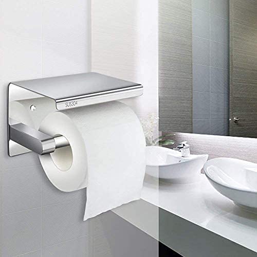 Telgoner Toilettenpapierhalter selbstklebend mit Ablage - 6