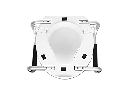 PEPE - Toilettensitzerhöhung mit Armlehnen (10 cm groß), Toilettensitzerhöhung mit Deckel, WC Sitzerhöhung mit Deckel, Toilettenaufsatz für Senioren, Aufsatz Toilettensitz, Toilettenerhöhung, Weiß. - 8