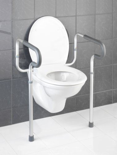WENKO WC-Stützhilfe Secura, 5-fach höhenverstellbare Aufstehhilfe mit rutschfesten Gummifüßen, praktische Hilfe im Bad für mehr Halt, leichte Montage, 55,5 x 71-81,5 x 48 cm, Aluminium rostfrei - 6