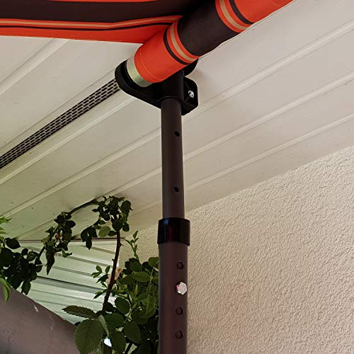 Swing & Harmonie LED - Markise mit Kurbel Klemmmarkise Balkonmarkise mit Beleuchtung und Solarmodul Fallarm Markise Sonnenschutz Terrasse Balkon (200x150, grau/Weiss) - 7