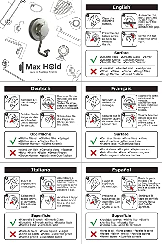 MaxHold Saugschraube Toilettenpapierhalter,Befestigen ohne Bohren - Edelstahl rostet Nicht - Küchen & Badezimmer Aufbewahrung - 7