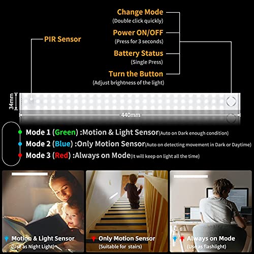 Acokki LED Sensor Licht mit Bewegungsmelder, dimmbar - 3